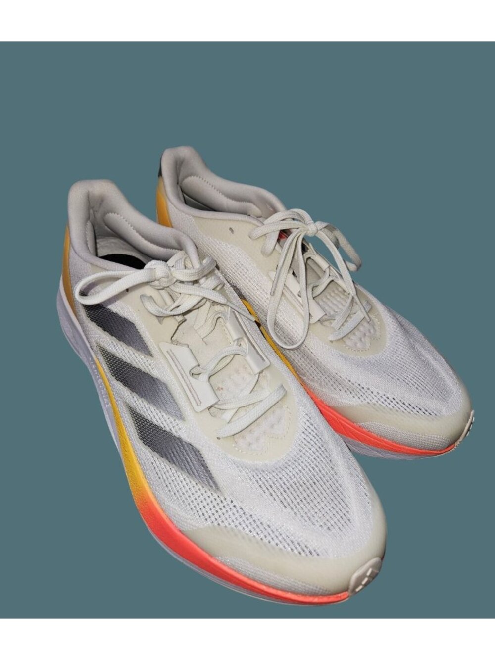 Adidas Duramo Speed Ivory/Iron Metallic/Spark Running Sneakers Women 10.5